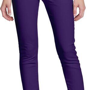 Purple ultra-stretch elastic waistband women's twill pants